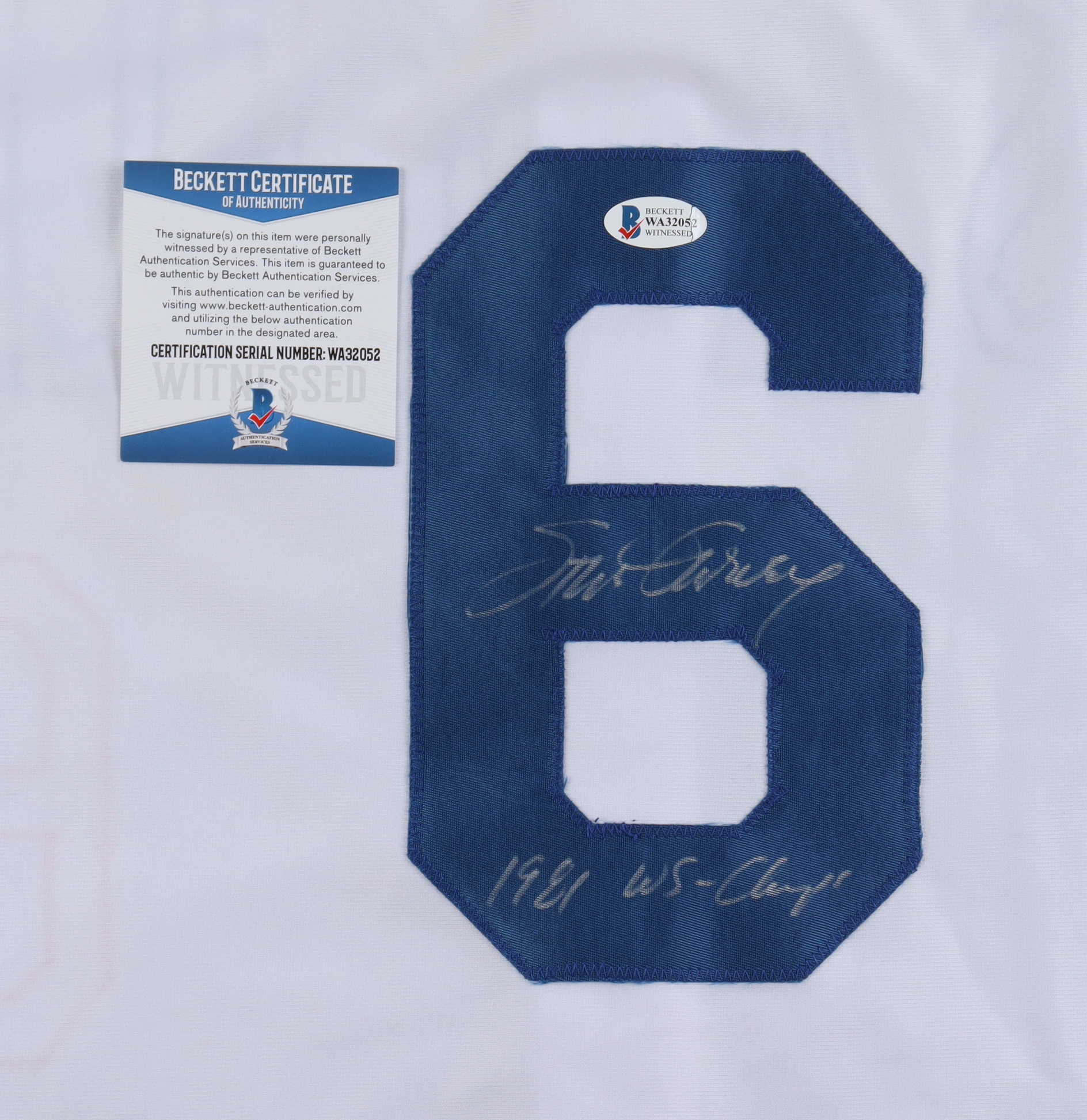 Steve Garvey Signed Jersey Inscribed "1981 WS-Champ" (Beckett) at PristineAuction.com Steve Garvey Signed Jersey Inscribed "1981 WS-Champ" (Beckett) at PristineAuction.com