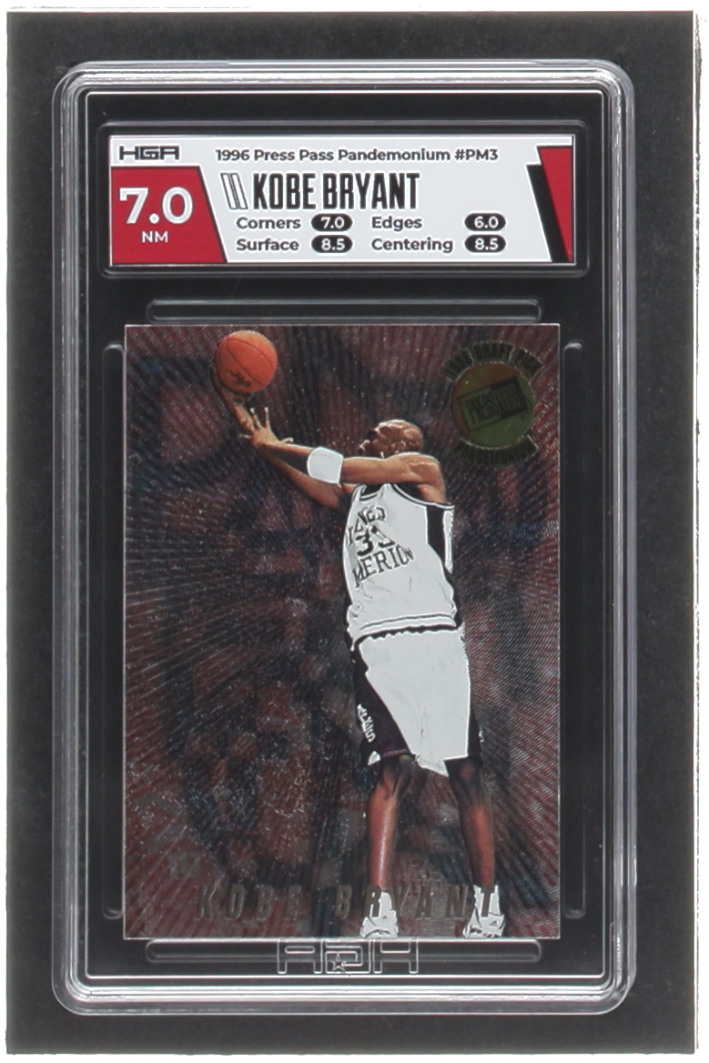 Kobe Bryant 1996 Press Pass Pandemonium #3 RC (HGA 7) at PristineAuction.com Kobe Bryant 1996 Press Pass Pandemonium #3 RC (HGA 7) at PristineAuction.com