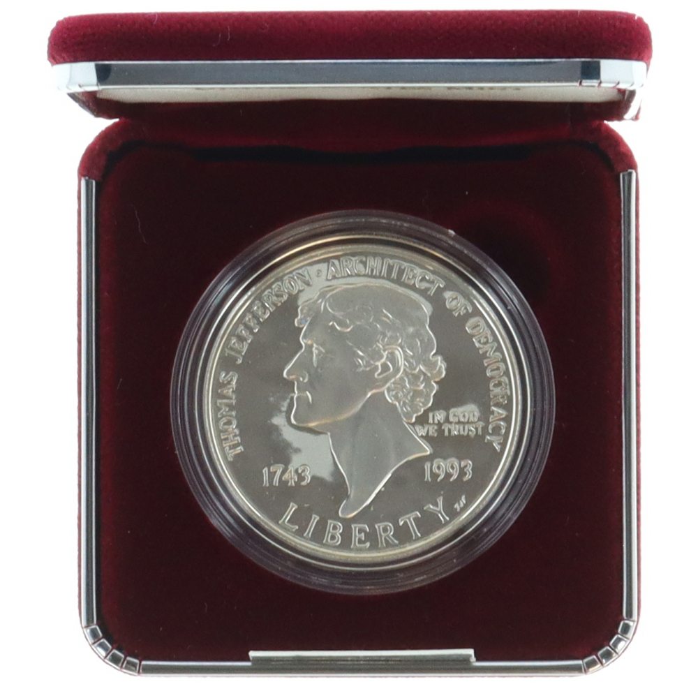 1993 Thomas Jefferson 250th Anniversary Silver Dollar Coin | Pristine ...