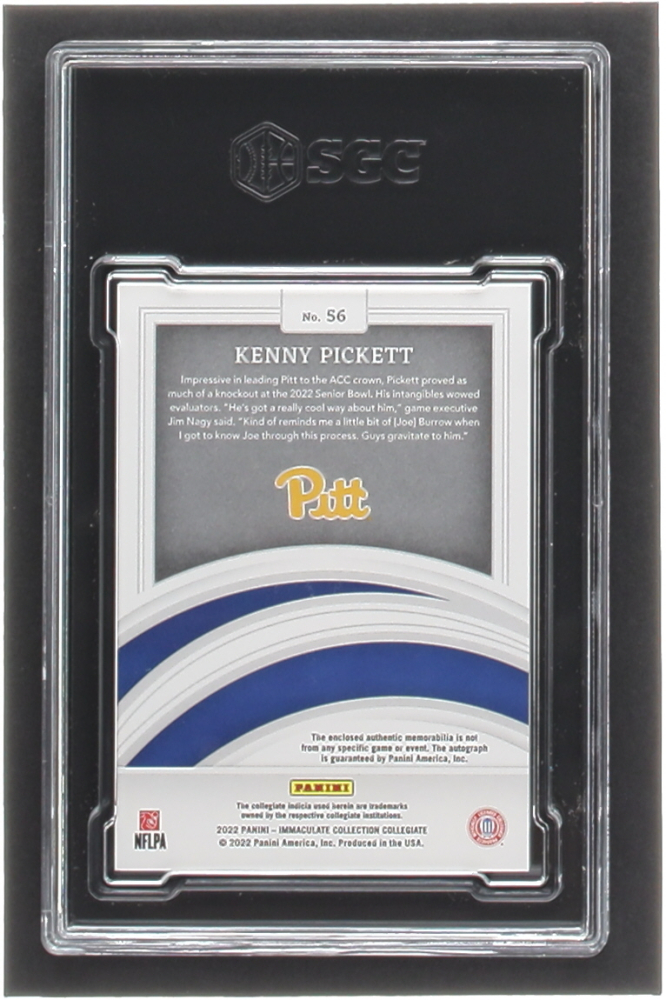 Kenny Pickett 2022 Immaculate Collection Collegiate Gold 56 JSY AU RC