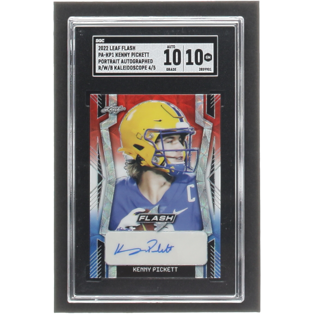 Kenny Pickett 2022 Leaf Flash Portrait Autographs Kaleidoscope Red