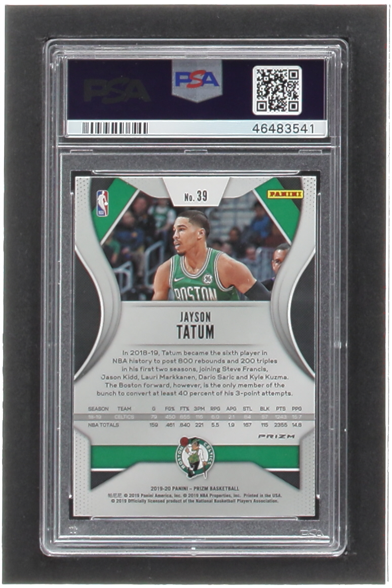Jayson Tatum 2019-20 Panini Prizm Prizms Green #39 (PSA 9) at PristineAuction.com Jayson Tatum 2019-20 Panini Prizm Prizms Green #39 (PSA 9) at PristineAuction.com