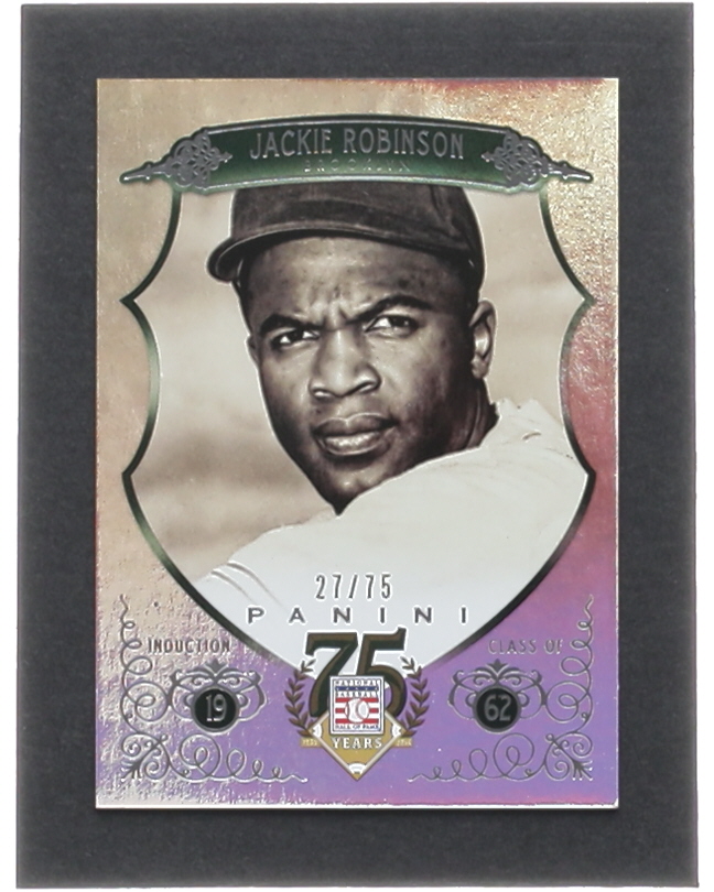Jackie Robinson 2014 Panini Hall of Fame Green Frame #31 #27/75 at PristineAuction.com Jackie Robinson 2014 Panini Hall of Fame Green Frame #31 #27/75 at PristineAuction.com