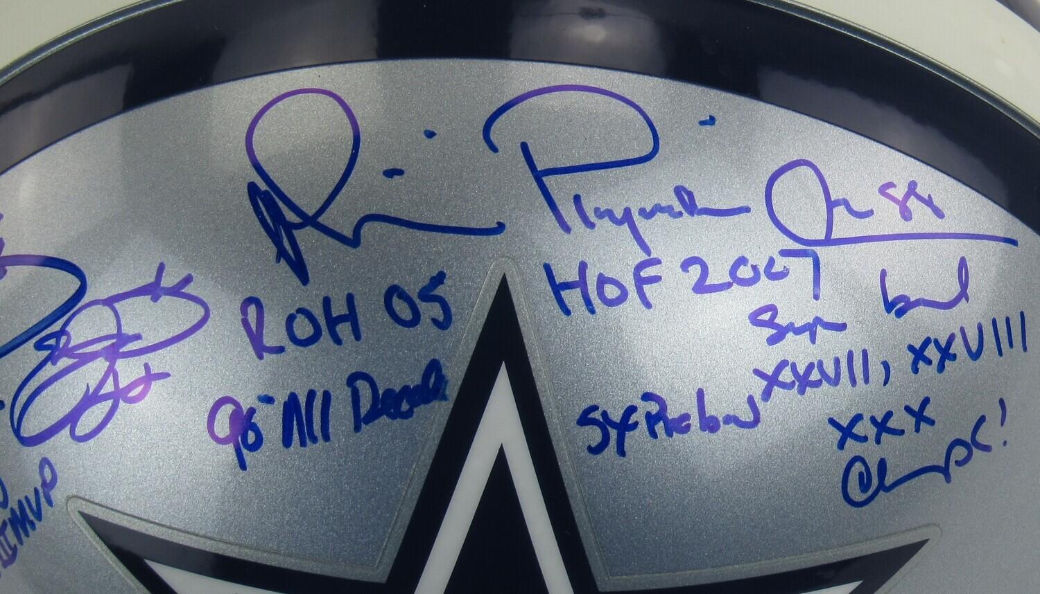 Emmitt Smith, Troy Aikman & Michael Irvin Signed Cowboys Full-Size Authentic On-Field Helmet with Multiple Career Inscriptions (Prova) at PristineAuction.com Emmitt Smith, Troy Aikman & Michael Irvin Signed Cowboys Full-Size Authentic On-Field Helmet with Multiple Career Inscriptions (Prova) at PristineAuction.com
