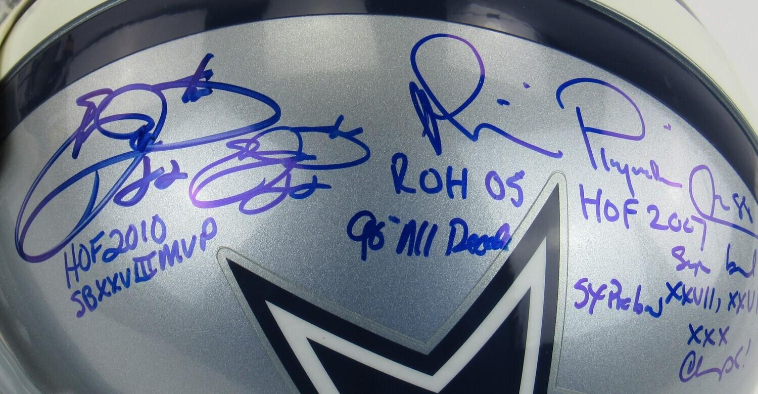 Emmitt Smith, Troy Aikman & Michael Irvin Signed Cowboys Full-Size Authentic On-Field Helmet with Multiple Career Inscriptions (Prova) at PristineAuction.com Emmitt Smith, Troy Aikman & Michael Irvin Signed Cowboys Full-Size Authentic On-Field Helmet with Multiple Career Inscriptions (Prova) at PristineAuction.com