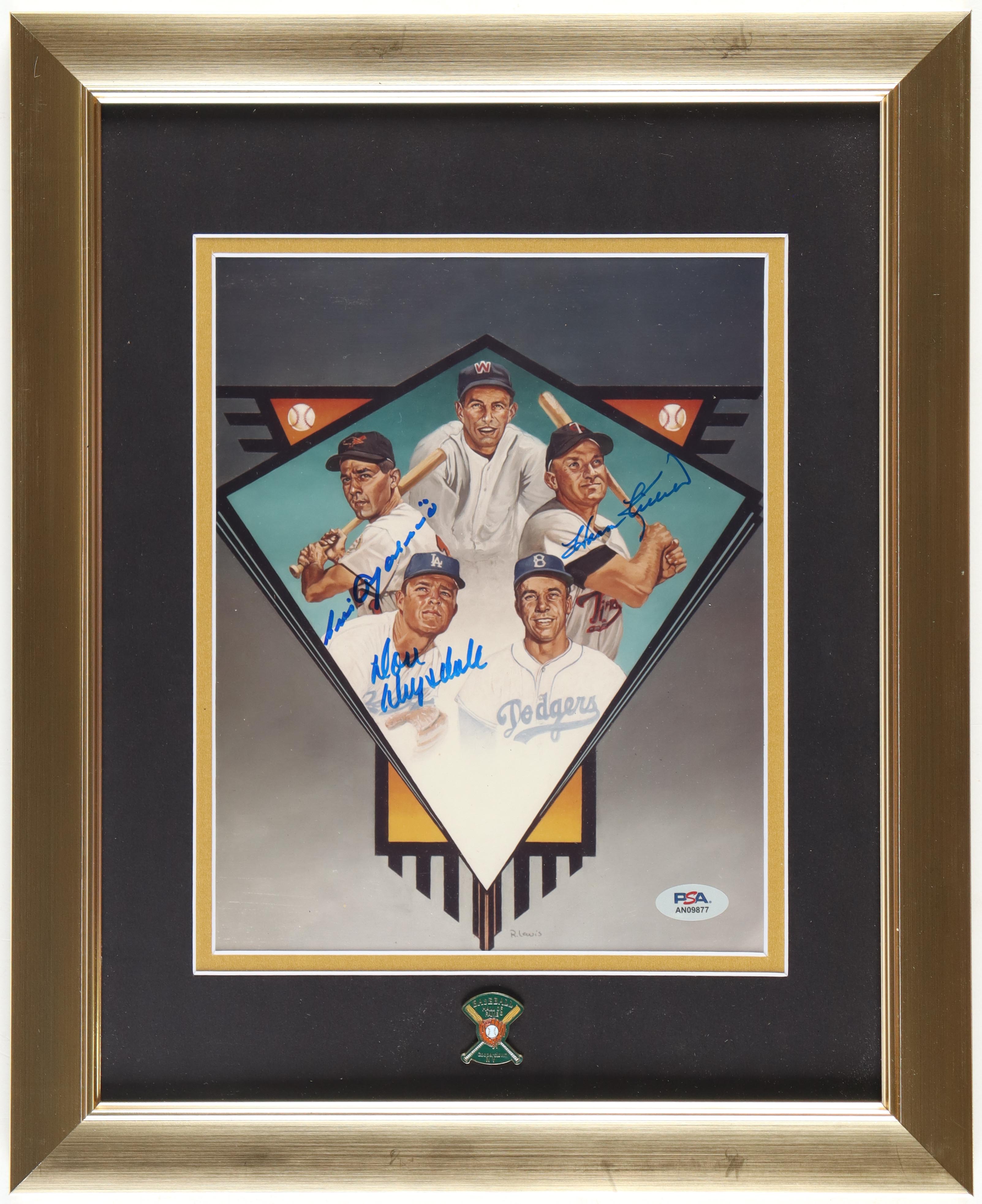 Harmon Killebrew, Luis Aparicio & Don Drysdale 13x16 Custom Framed Hall Of Fame Art Photo Display with Vintage Hall Of Fame Pin (PSA) at PristineAuction.com Harmon Killebrew, Luis Aparicio & Don Drysdale 13x16 Custom Framed Hall Of Fame Art Photo Display with Vintage Hall Of Fame Pin (PSA) at PristineAuction.com