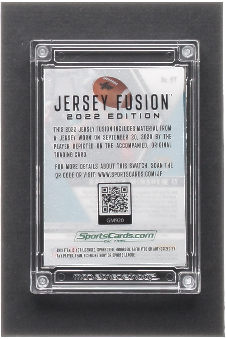 Gardner Minshew II 2022 Jersey Fusion Worn Jersey Patch #GM920 #33/50 at PristineAuction.com Gardner Minshew II 2022 Jersey Fusion Worn Jersey Patch #GM920 #33/50 at PristineAuction.com