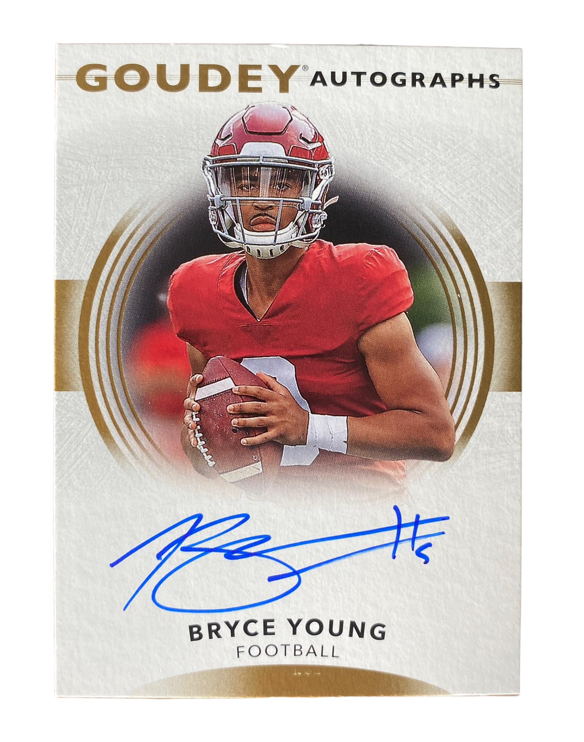 Bryce Young 2022 Upper Deck Goodwin Champions Goudey Autographs #GABY RC at PristineAuction.com Bryce Young 2022 Upper Deck Goodwin Champions Goudey Autographs #GABY RC at PristineAuction.com