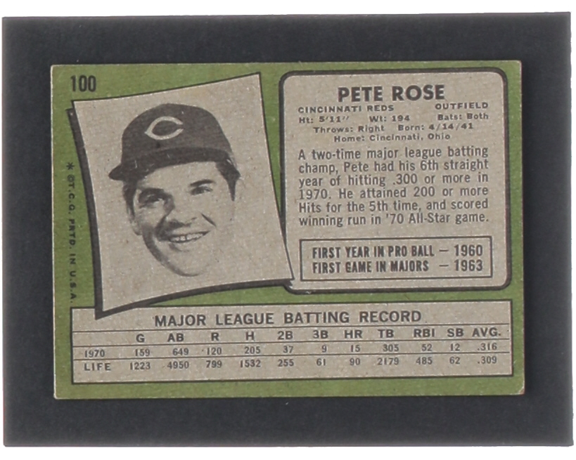 Pete Rose 1971 Topps #100 at PristineAuction.com Pete Rose 1971 Topps #100 at PristineAuction.com