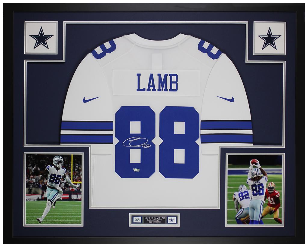 CeeDee Lamb Signed Cowboys Custom Framed Jersey (Fanatics) at PristineAuction.com CeeDee Lamb Signed Cowboys Custom Framed Jersey (Fanatics) at PristineAuction.com