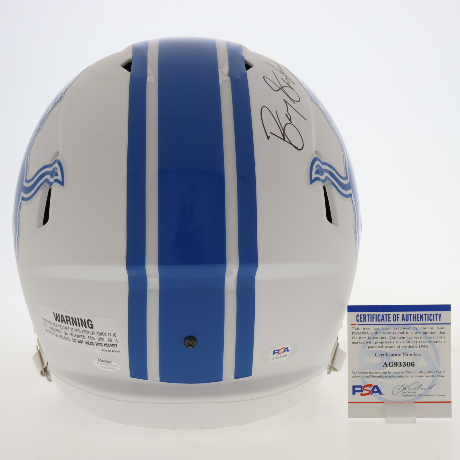 Barry Sanders Signed Lions Full-Size Speed Helmet Inscribed The Lion King" HOF 04" (PSA & Schwartz) at PristineAuction.com Barry Sanders Signed Lions Full-Size Speed Helmet Inscribed The Lion King" HOF 04" (PSA & Schwartz) at PristineAuction.com