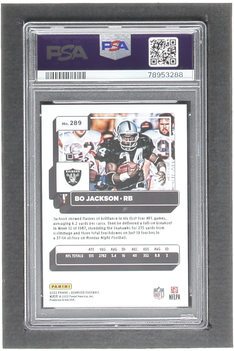 Bo Jackson 2022 Donruss Press Proof Premium #289 (PSA 10) at PristineAuction.com Bo Jackson 2022 Donruss Press Proof Premium #289 (PSA 10) at PristineAuction.com