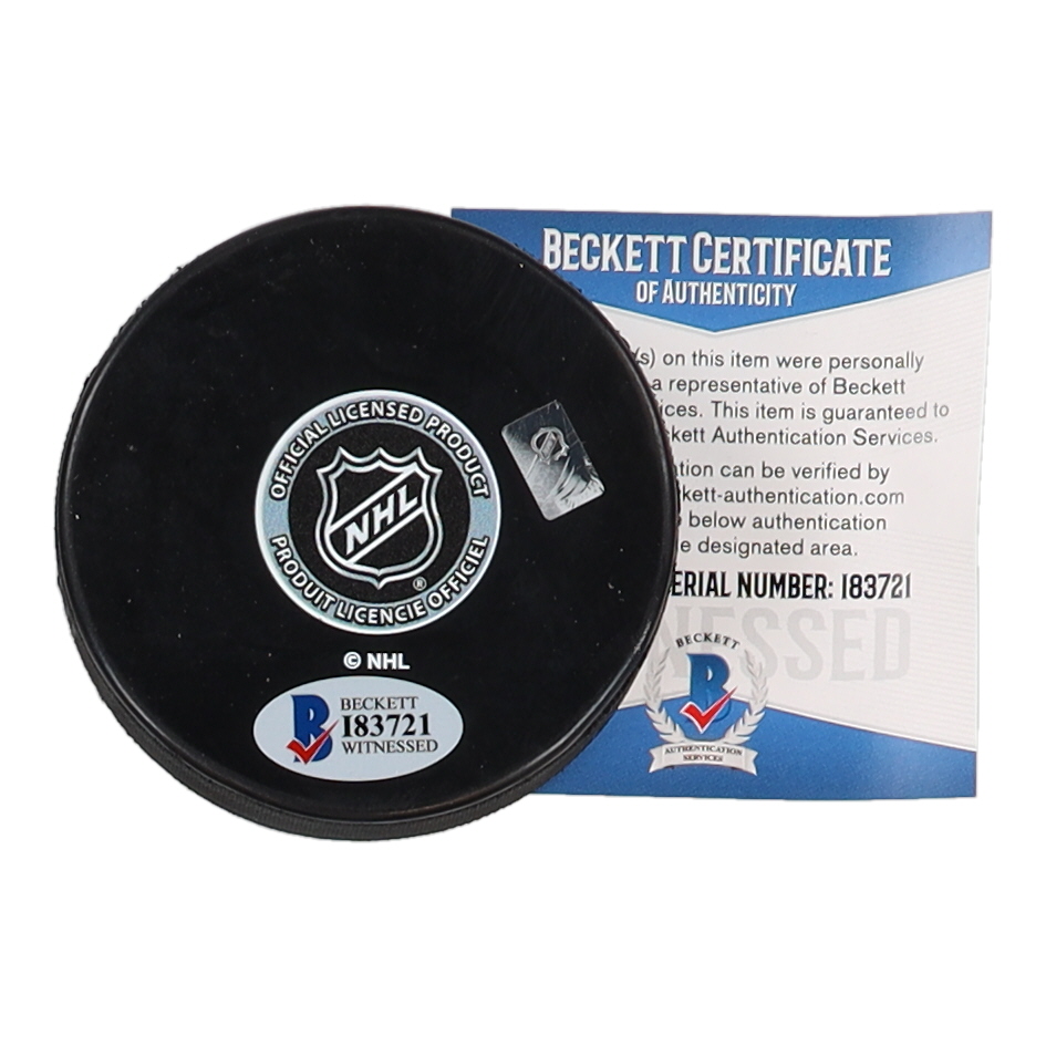 Chris Chelios Signed Blackhawks Logo Hockey Puck Inscribed "HOF 2013" (Beckett) at PristineAuction.com Chris Chelios Signed Blackhawks Logo Hockey Puck Inscribed "HOF 2013" (Beckett) at PristineAuction.com