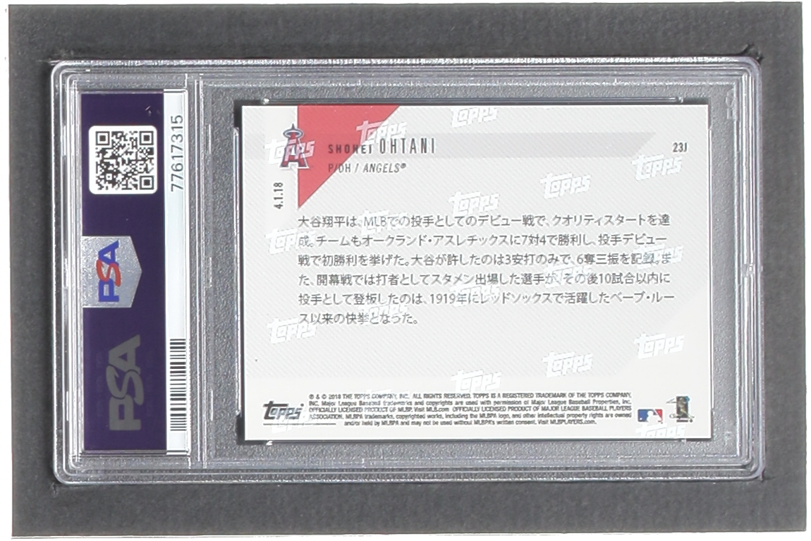 Shohei Ohtani 2018 Topps Now Japanese #23J RC (PSA 10) at PristineAuction.com Shohei Ohtani 2018 Topps Now Japanese #23J RC (PSA 10) at PristineAuction.com
