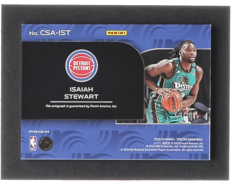 Isaiah Stewart 2022-23 Panini Spectra Catalysts Signatures #12 #18/99 at PristineAuction.com Isaiah Stewart 2022-23 Panini Spectra Catalysts Signatures #12 #18/99 at PristineAuction.com