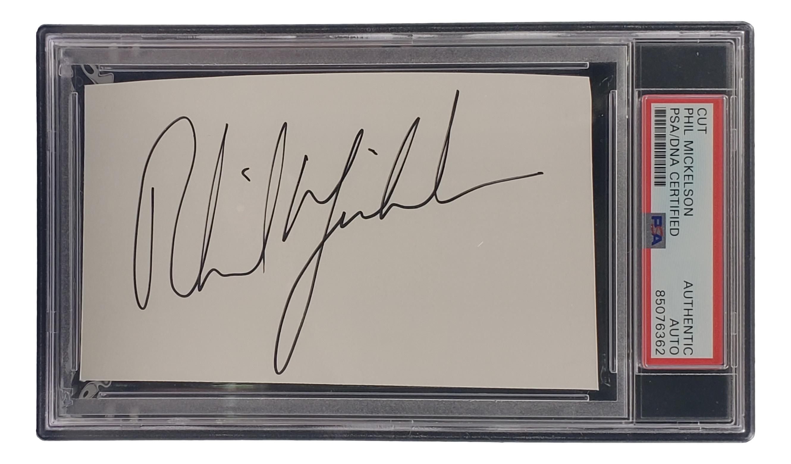 Phil Mickelson Signed Cut (PSA) at PristineAuction.com Phil Mickelson Signed Cut (PSA) at PristineAuction.com