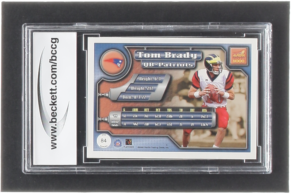 Tom Brady 2000 Aurora #84 RC (BCCG 9) at PristineAuction.com Tom Brady 2000 Aurora #84 RC (BCCG 9) at PristineAuction.com