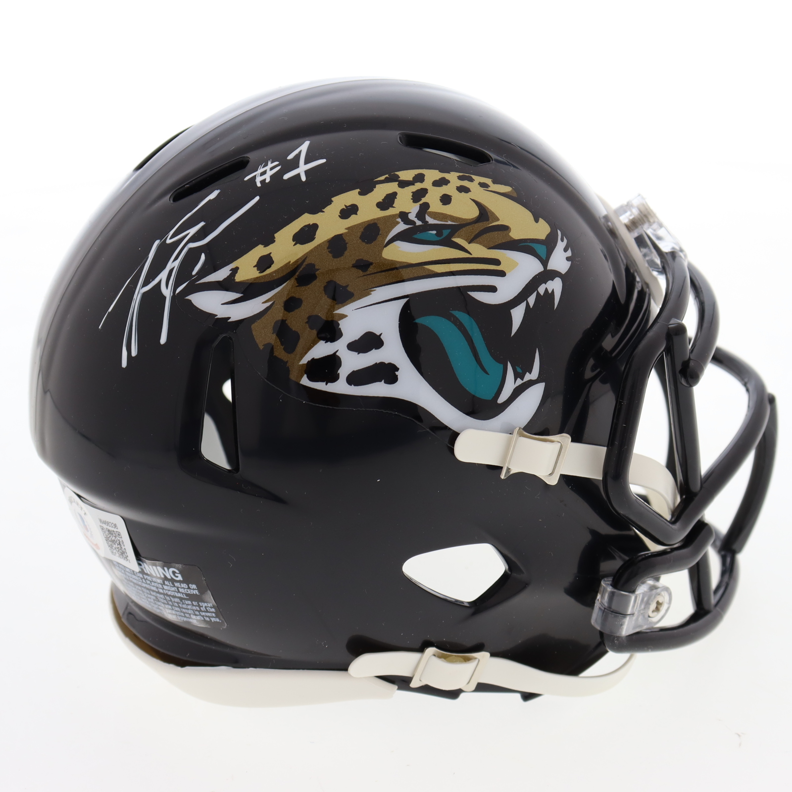 Travis Etienne Signed Jaguars Speed Mini Helmet (Beckett) at PristineAuction.com Travis Etienne Signed Jaguars Speed Mini Helmet (Beckett) at PristineAuction.com