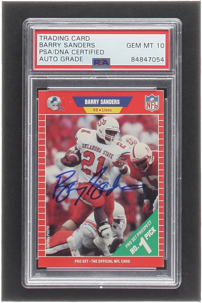 Barry Sanders Signed 1989 Pro Set #494 RC (PSA | Auto Grade 10) at PristineAuction.com Barry Sanders Signed 1989 Pro Set #494 RC (PSA | Auto Grade 10) at PristineAuction.com
