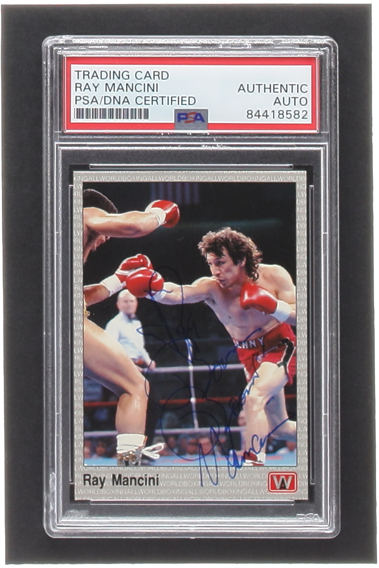 Ray "Boom Boom" Mancini Signed 1991 All World #26 (PSA) at PristineAuction.com Ray "Boom Boom" Mancini Signed 1991 All World #26 (PSA) at PristineAuction.com