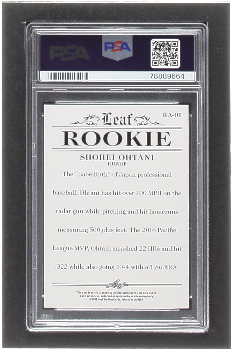 Shohei Ohtani 2018 Leaf Ohtani Rookie Achievement Red #RA01 #048/200 (PSA 10) at PristineAuction.com Shohei Ohtani 2018 Leaf Ohtani Rookie Achievement Red #RA01 #048/200 (PSA 10) at PristineAuction.com