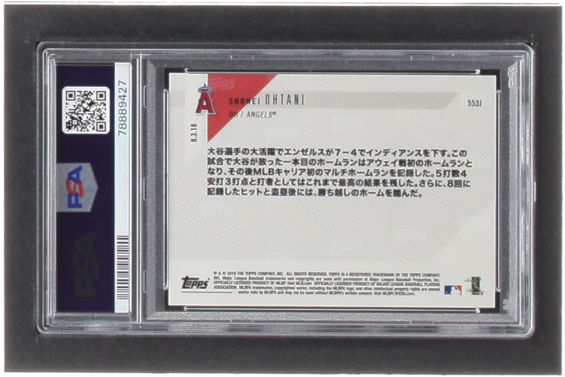 Shohei Ohtani 2018 Topps Now #553J RC / Japanese (PSA 9) at PristineAuction.com Shohei Ohtani 2018 Topps Now #553J RC / Japanese (PSA 9) at PristineAuction.com