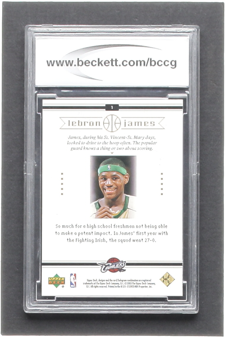 LeBron James 2003 Upper Deck LeBron James Box Set #1 Fabulous Freshman RC (BCCG 10) at PristineAuction.com LeBron James 2003 Upper Deck LeBron James Box Set #1 Fabulous Freshman RC (BCCG 10) at PristineAuction.com