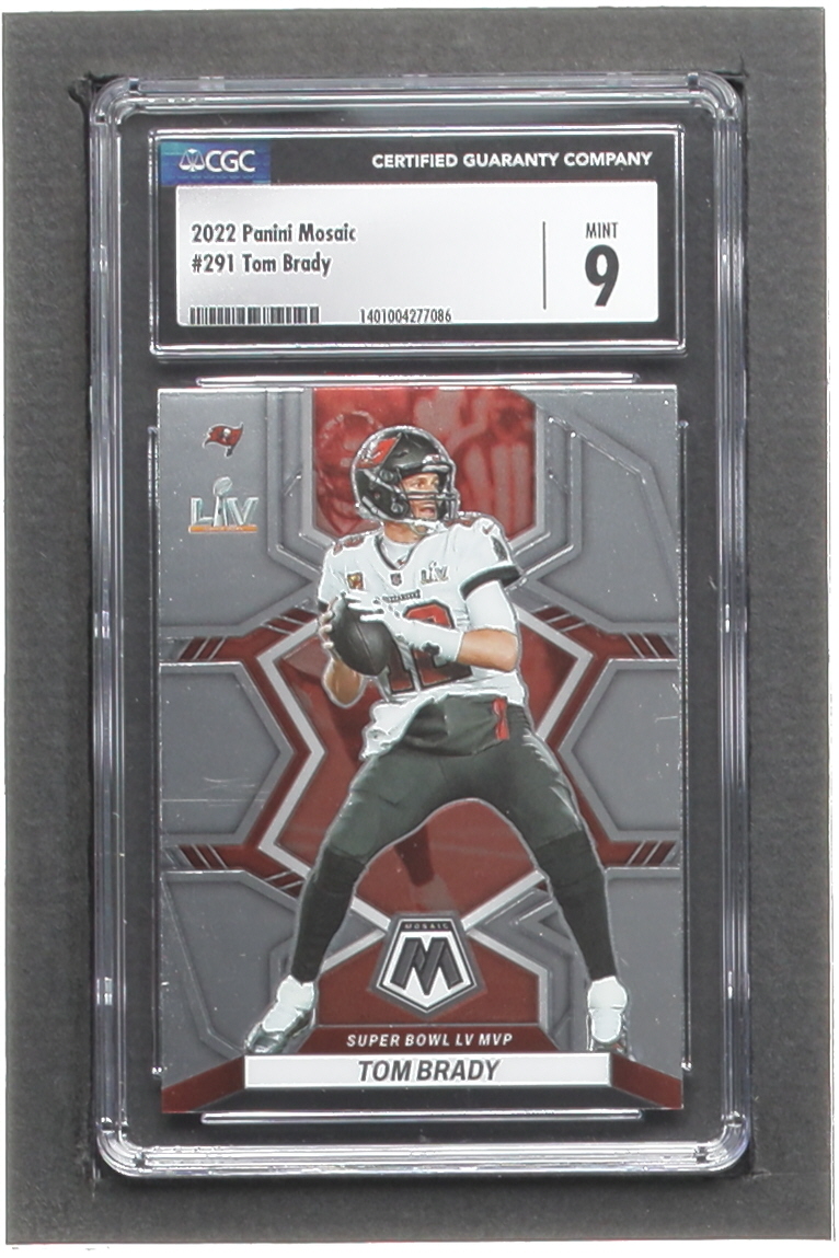 Tom Brady 2022 Panini Mosaic #291 MVP (CGC 9) at PristineAuction.com Tom Brady 2022 Panini Mosaic #291 MVP (CGC 9) at PristineAuction.com