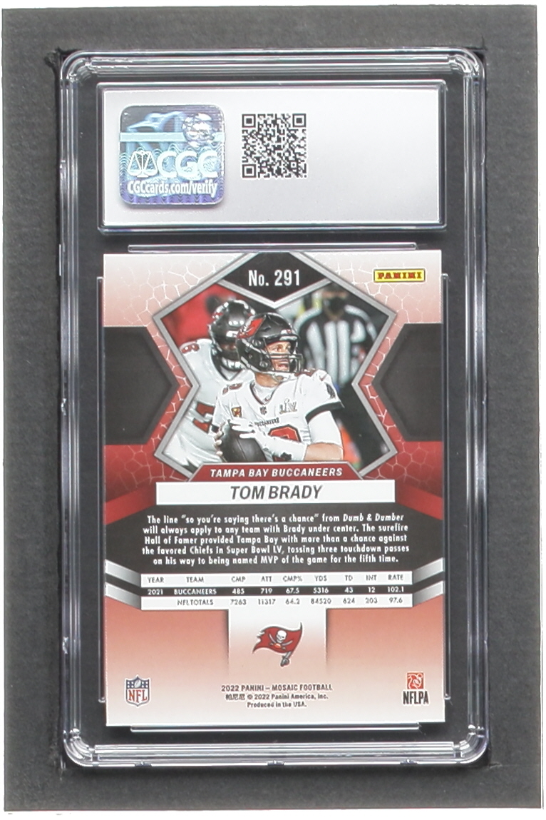 Tom Brady 2022 Panini Mosaic #291 MVP (CGC 9) at PristineAuction.com Tom Brady 2022 Panini Mosaic #291 MVP (CGC 9) at PristineAuction.com