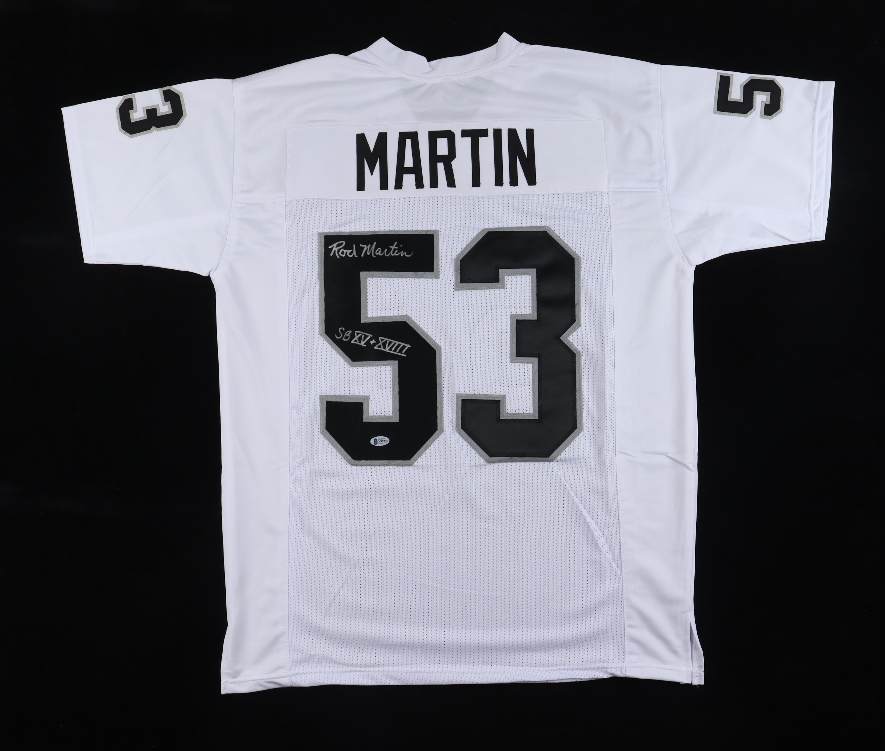 Rod Martin Signed Jersey Inscribed "SB XV + XVIII" (Beckett) at PristineAuction.com Rod Martin Signed Jersey Inscribed "SB XV + XVIII" (Beckett) at PristineAuction.com