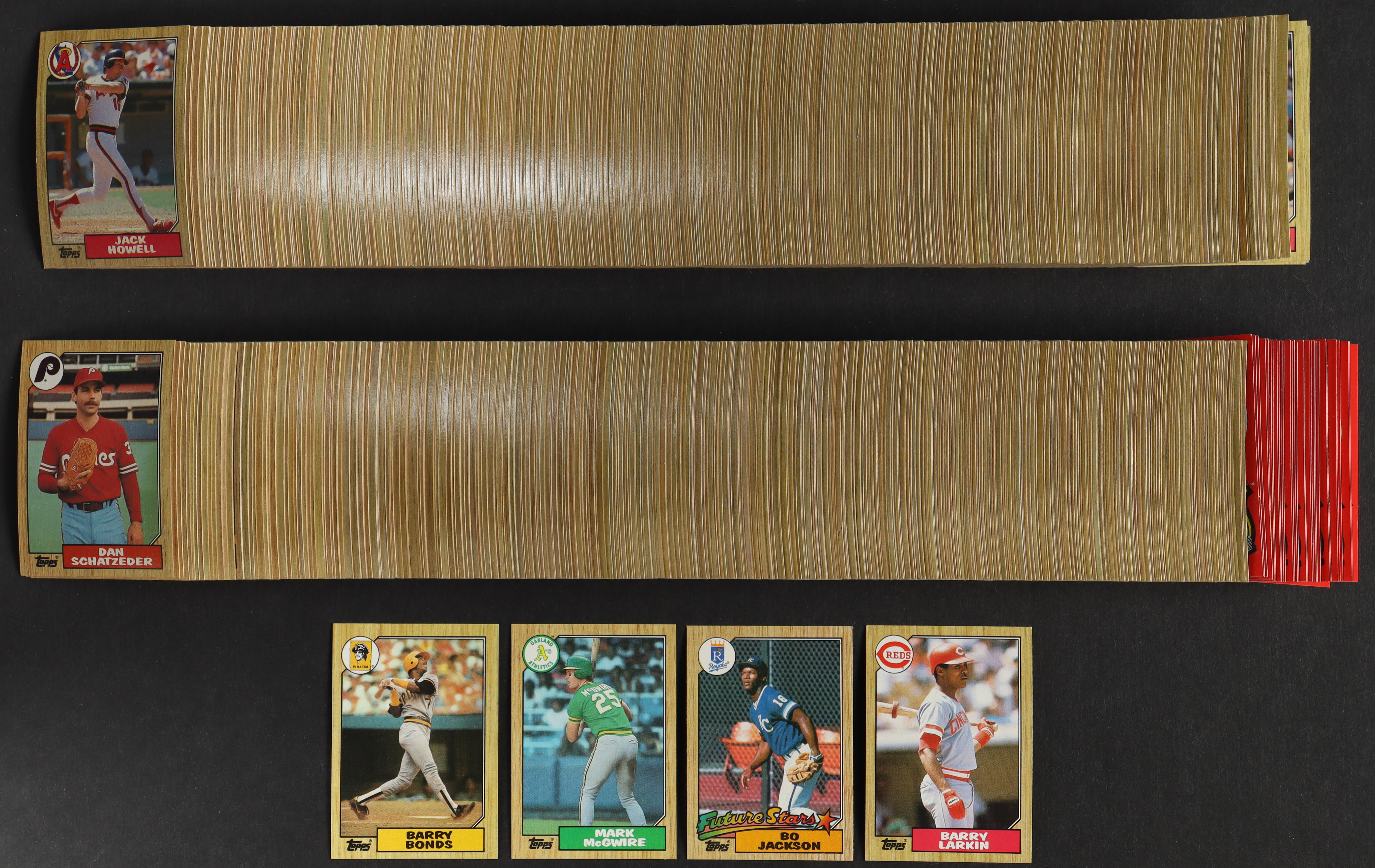 1987 Topps Complete Set of (792) Baseball Cards with Bo Jackson #170 RC, Barry Bonds #320 RC, Mark McGwire #366 RC, Barry Larkin #648 RC at PristineAuction.com 1987 Topps Complete Set of (792) Baseball Cards with Bo Jackson #170 RC, Barry Bonds #320 RC, Mark McGwire #366 RC, Barry Larkin #648 RC at PristineAuction.com