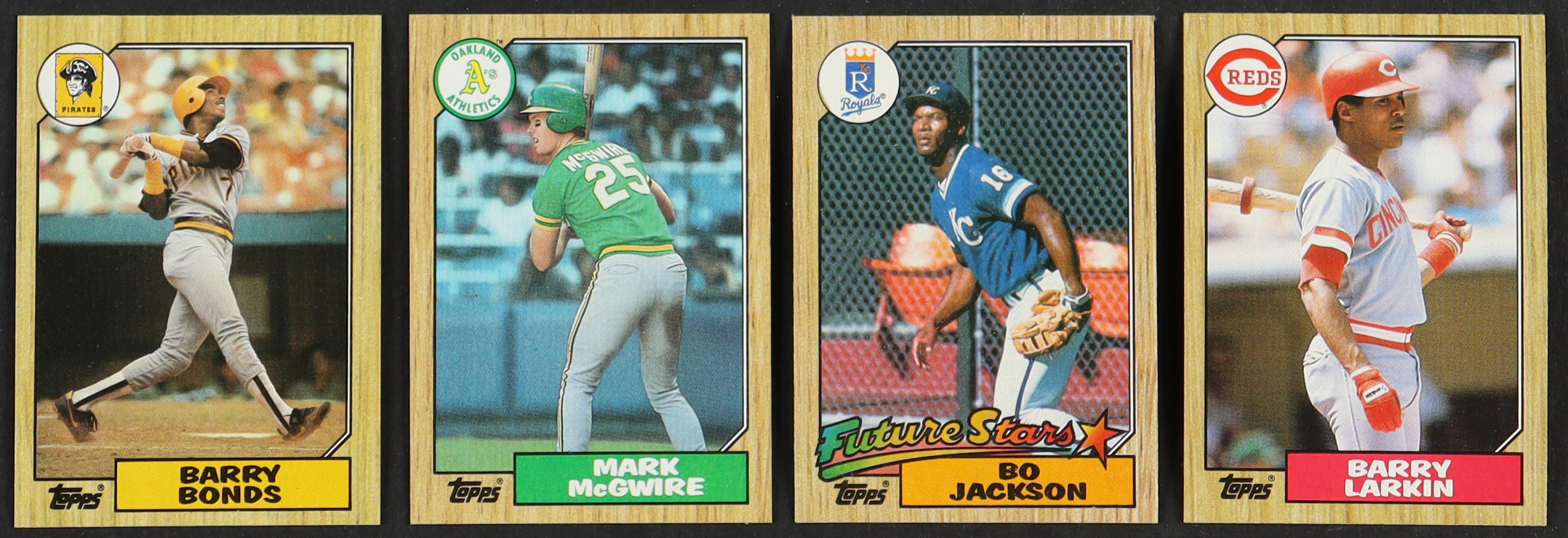 1987 Topps Complete Set of (792) Baseball Cards with Bo Jackson #170 RC, Barry Bonds #320 RC, Mark McGwire #366 RC, Barry Larkin #648 RC at PristineAuction.com 1987 Topps Complete Set of (792) Baseball Cards with Bo Jackson #170 RC, Barry Bonds #320 RC, Mark McGwire #366 RC, Barry Larkin #648 RC at PristineAuction.com