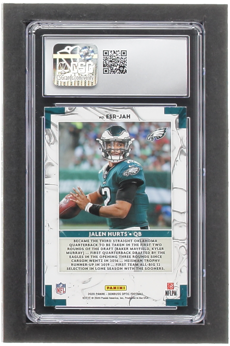 Jalen Hurts 2020 Donruss Optic Rookie Elite Series #6 RC (CSG 8.5) at PristineAuction.com Jalen Hurts 2020 Donruss Optic Rookie Elite Series #6 RC (CSG 8.5) at PristineAuction.com