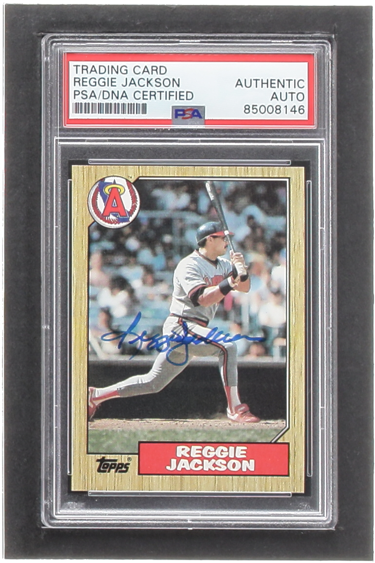 Reggie Jackson Signed 1987 Topps #300 (PSA) at PristineAuction.com Reggie Jackson Signed 1987 Topps #300 (PSA) at PristineAuction.com