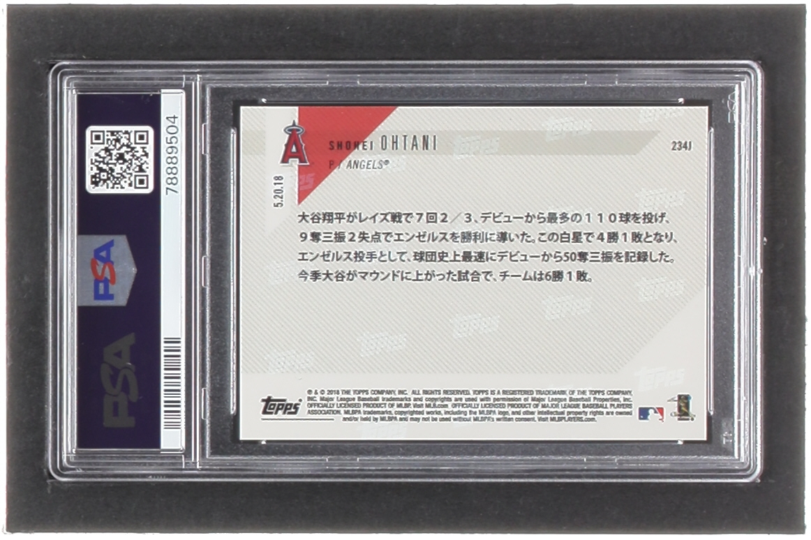 Shohei Ohtani 2018 Topps Now #234J RC / Japanese (PSA 10) at PristineAuction.com Shohei Ohtani 2018 Topps Now #234J RC / Japanese (PSA 10) at PristineAuction.com