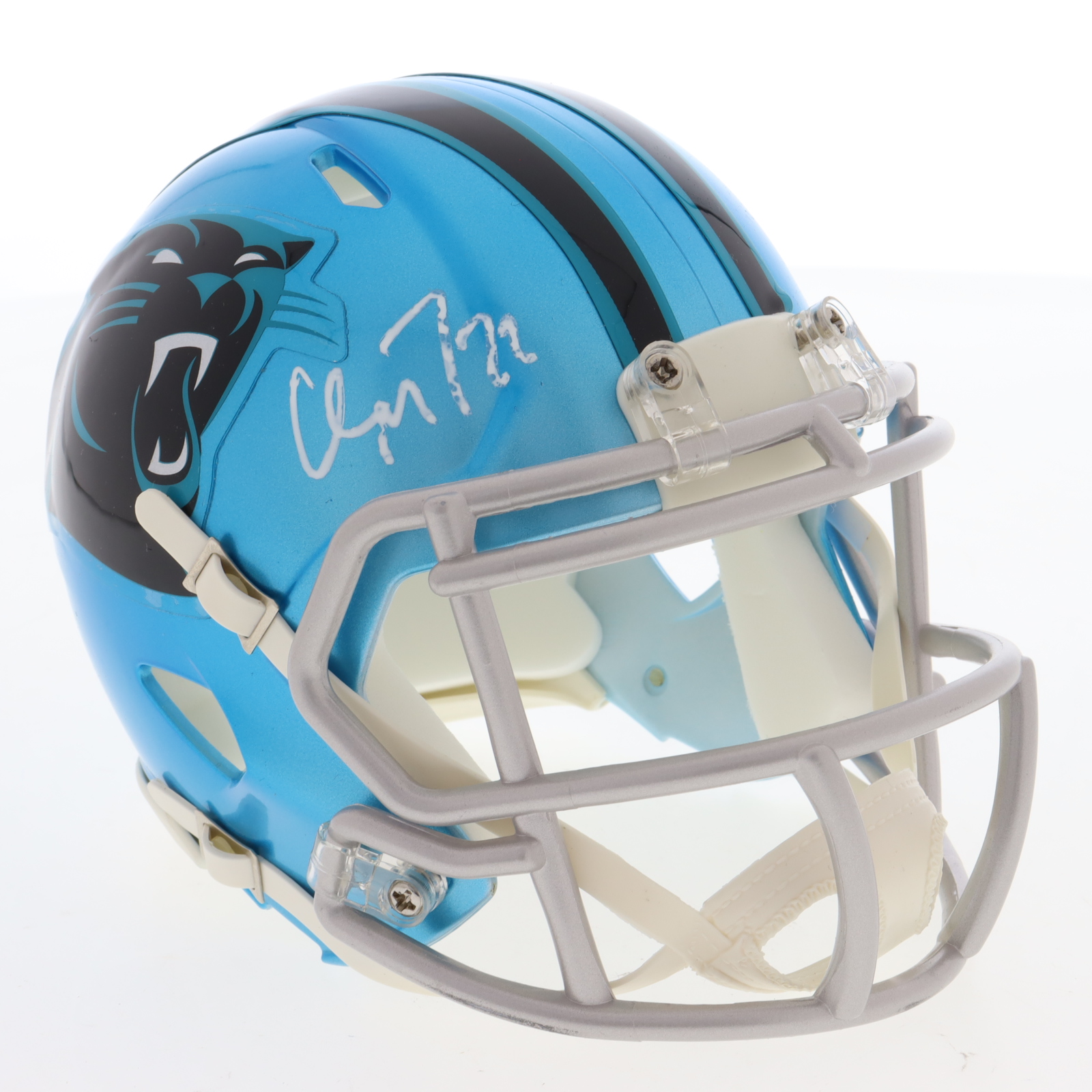 Christian McCaffrey Signed Panthers Flash Alternate Speed Mini Helmet (Beckett) at PristineAuction.com Christian McCaffrey Signed Panthers Flash Alternate Speed Mini Helmet (Beckett) at PristineAuction.com