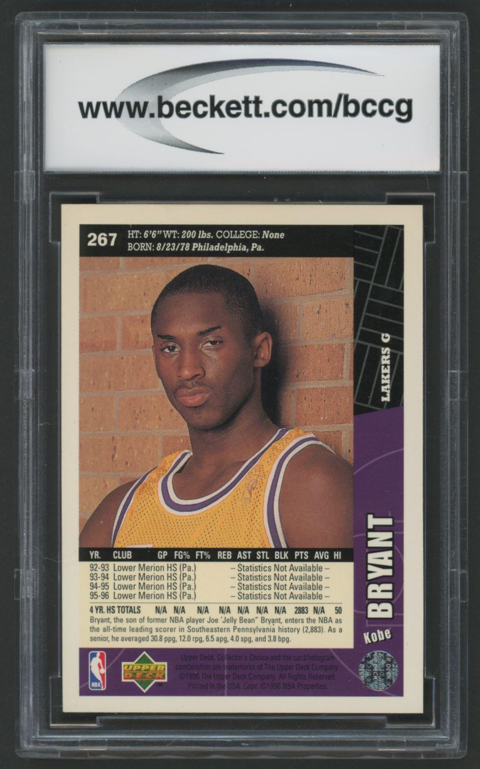 Kobe Bryant 1996-97 Collector's Choice #267 RC (BCCG 9) at PristineAuction.com Kobe Bryant 1996-97 Collector's Choice #267 RC (BCCG 9) at PristineAuction.com