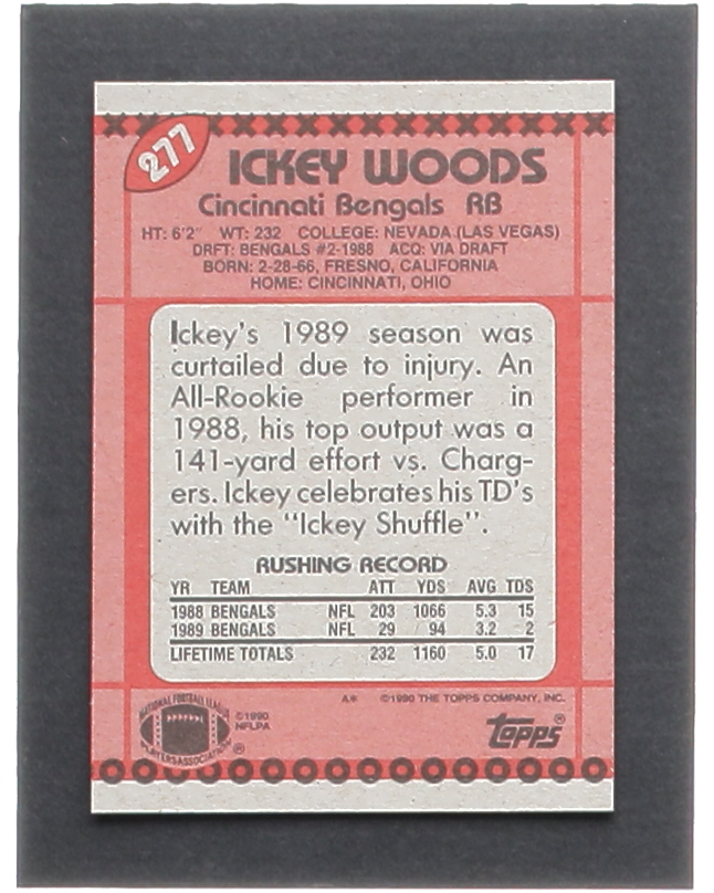 Ickey Woods 1990 Topps #277 at PristineAuction.com Ickey Woods 1990 Topps #277 at PristineAuction.com