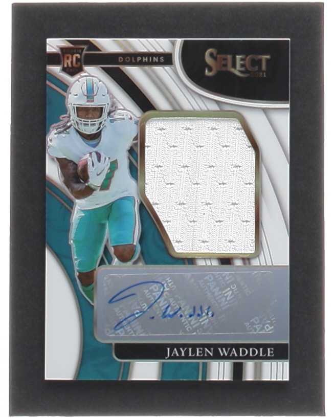 Jaylen Waddle 2021 Select Jumbo Rookie Signature Swatches Prizm White #13 RC #61/75 at PristineAuction.com Jaylen Waddle 2021 Select Jumbo Rookie Signature Swatches Prizm White #13 RC #61/75 at PristineAuction.com