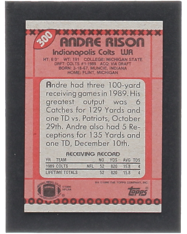 Andre Rison 1990 Topps #300 at PristineAuction.com Andre Rison 1990 Topps #300 at PristineAuction.com