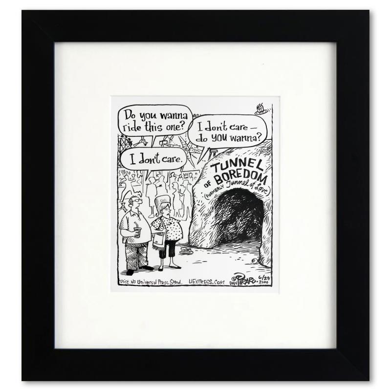 Bizarro "Tunnel of Boredom" 12x10 Custom Framed Original Pen & Ink Drawing by Dan Piraro (PA) at PristineAuction.com Bizarro "Tunnel of Boredom" 12x10 Custom Framed Original Pen & Ink Drawing by Dan Piraro (PA) at PristineAuction.com