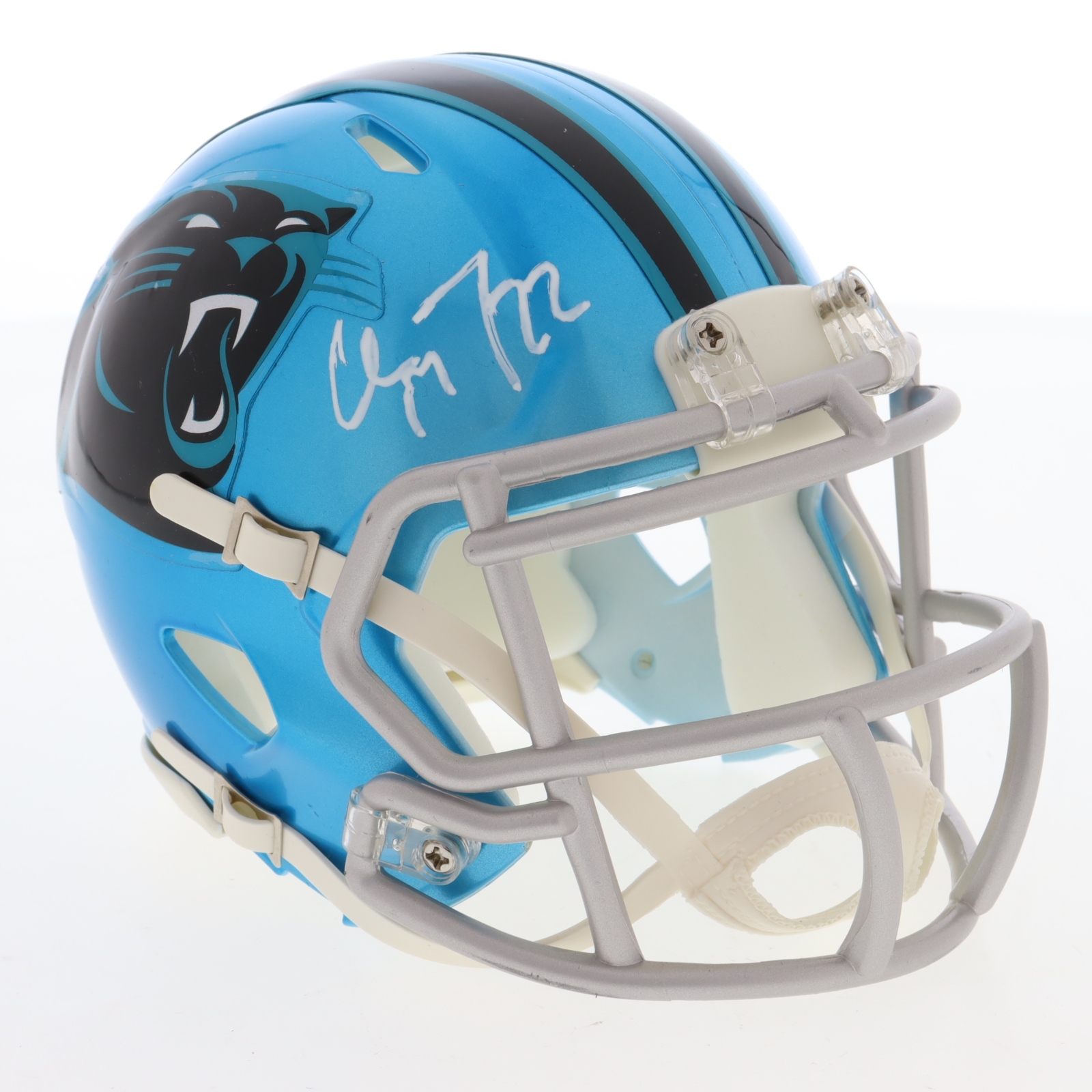 Christian McCaffrey Signed Panthers Flash Alternate Speed Mini Helmet (Beckett) at PristineAuction.com Christian McCaffrey Signed Panthers Flash Alternate Speed Mini Helmet (Beckett) at PristineAuction.com