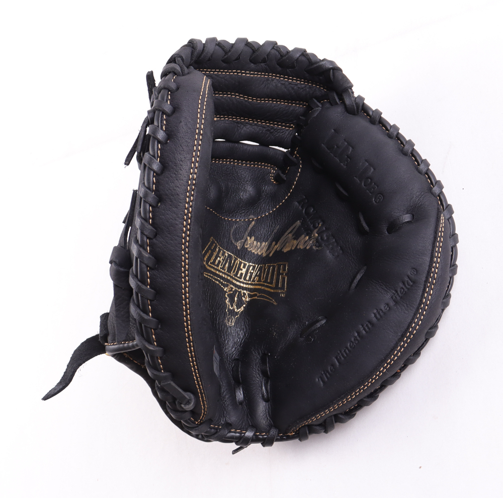 Johnny Bench Signed Rawlings Black Catchers Mitt In All New Wood and