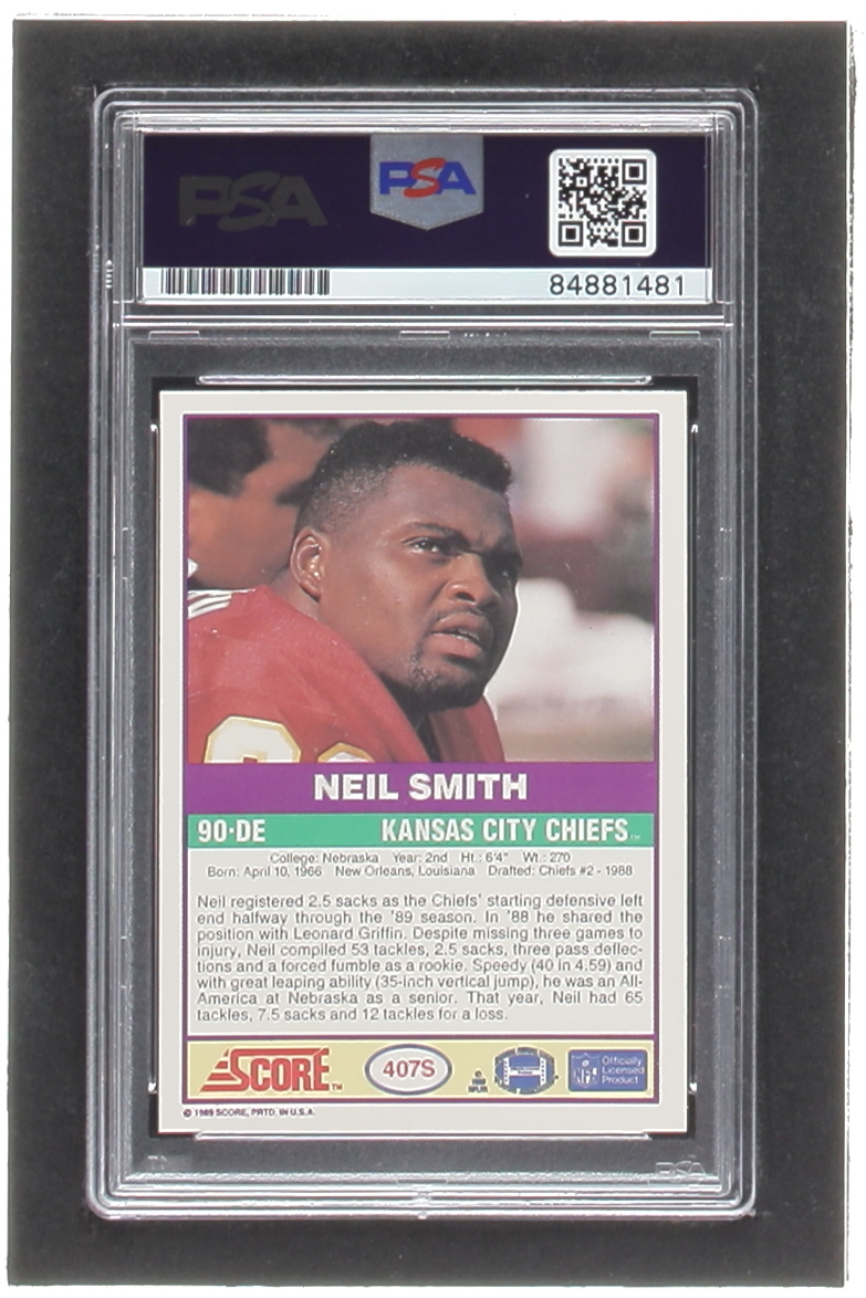 Neil Smith Signed 1989 Score Supplemental #407S RC (PSA) at PristineAuction.com Neil Smith Signed 1989 Score Supplemental #407S RC (PSA) at PristineAuction.com