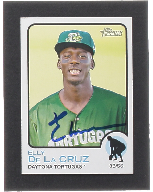Elly De La Cruz Signed 2022 Topps Heritage Minors #208 SP RC (JSA) at PristineAuction.com Elly De La Cruz Signed 2022 Topps Heritage Minors #208 SP RC (JSA) at PristineAuction.com