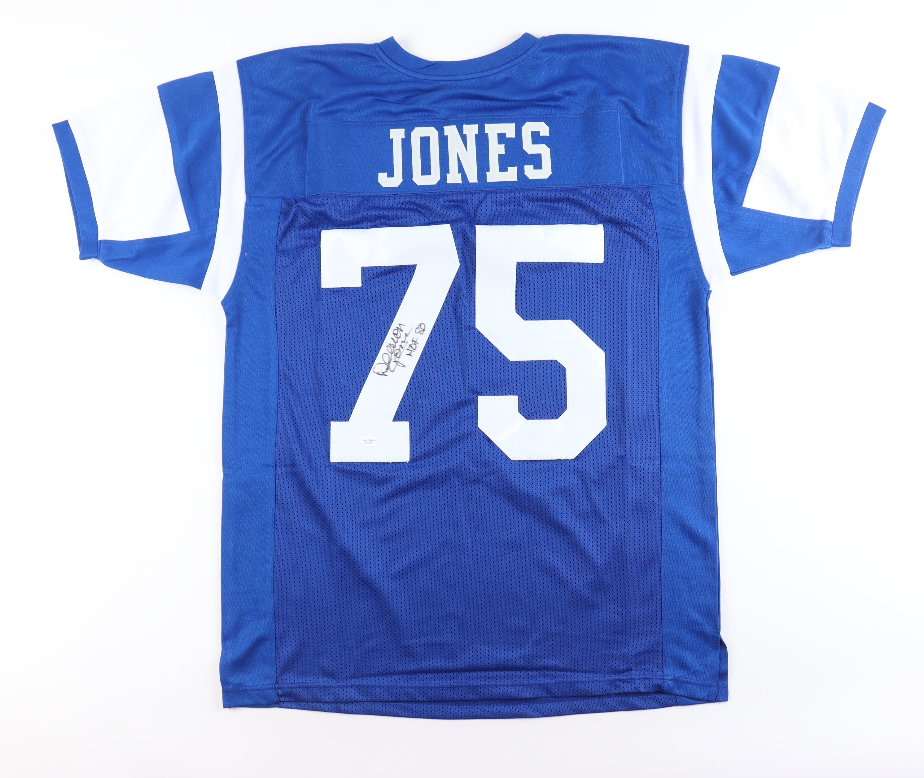 Deacon Jones Signed Rams Jersey Inscribed "HOF 80" (JSA) at PristineAuction.com Deacon Jones Signed Rams Jersey Inscribed "HOF 80" (JSA) at PristineAuction.com