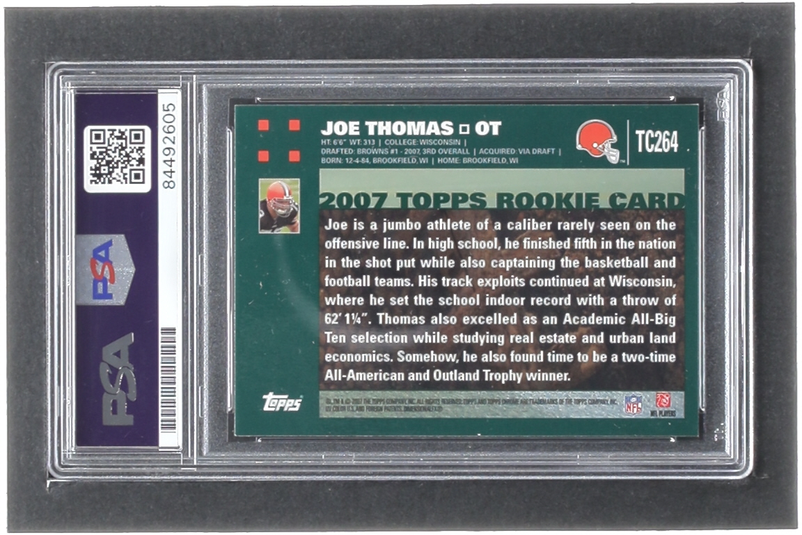 Joe Thomas Signed 2007 Topps Chrome #TC264 RC (PSA | Auto Grade 10) at PristineAuction.com Joe Thomas Signed 2007 Topps Chrome #TC264 RC (PSA | Auto Grade 10) at PristineAuction.com