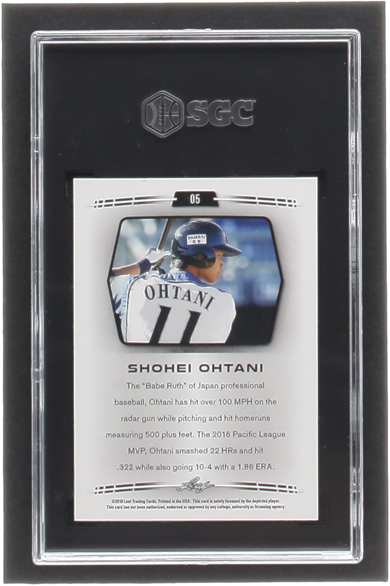Shohei Ohtani 2018 Leaf Ohtani Retail #05 RC (SGC 9) at PristineAuction.com Shohei Ohtani 2018 Leaf Ohtani Retail #05 RC (SGC 9) at PristineAuction.com