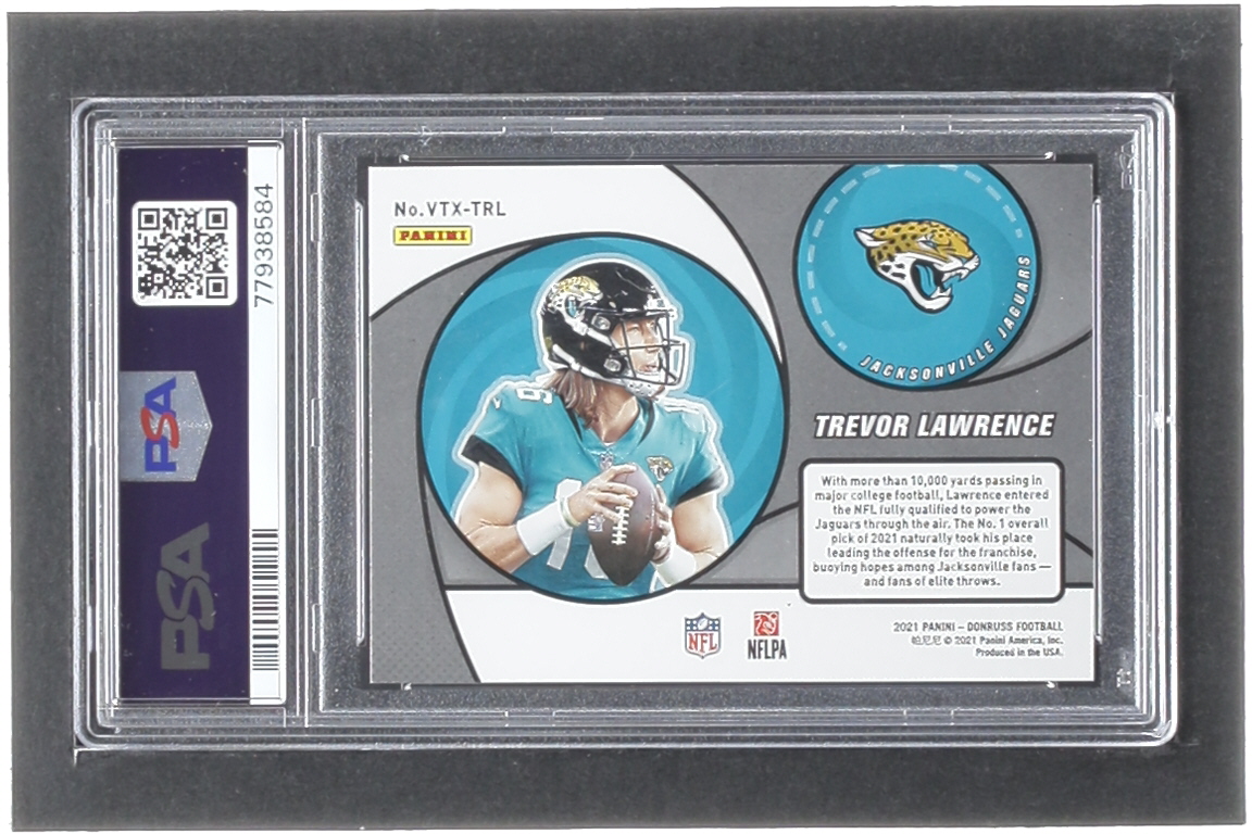 Trevor Lawrence 2021 Donruss Vortex #21 RC (PSA 9) at PristineAuction.com Trevor Lawrence 2021 Donruss Vortex #21 RC (PSA 9) at PristineAuction.com