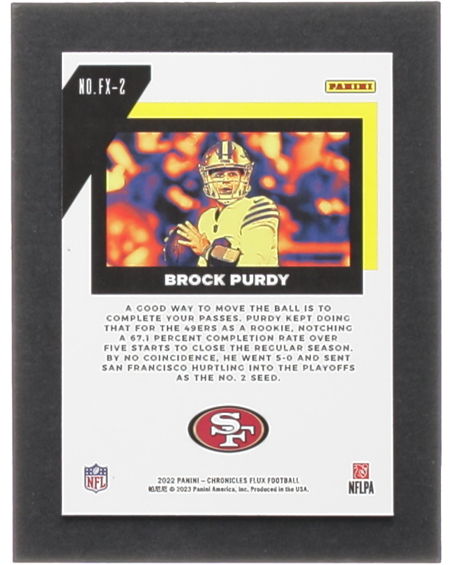 Brock Purdy 2022 Panini Chronicles Flux Rookies #2 RC at PristineAuction.com Brock Purdy 2022 Panini Chronicles Flux Rookies #2 RC at PristineAuction.com